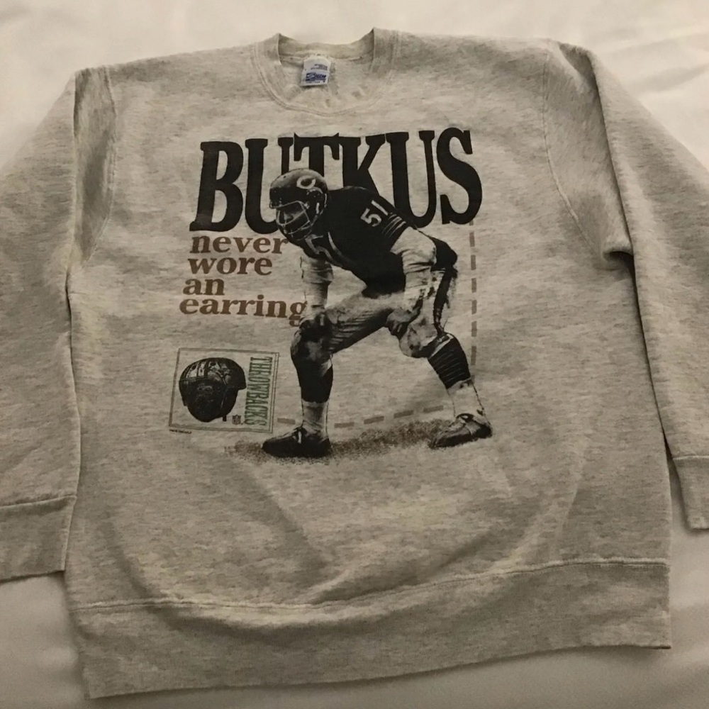 Vintage 1993 Dick Butkus Crewneck Sweatshirt L Salem Tag USA Made Chicago Bears